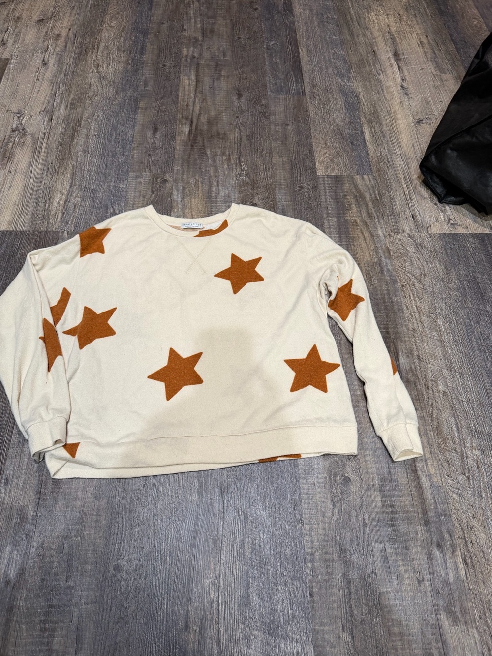 Paper Crane Cream Sweater with Rust Star Print